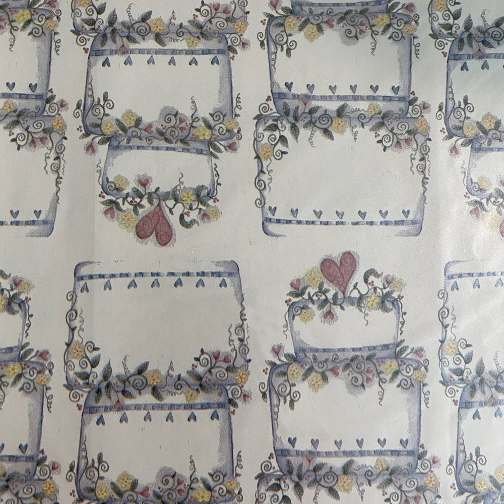 NIP Vintage WEDDING Marriage CAKE Gift WRAPPING PAPER Crafting DECOUPAGE